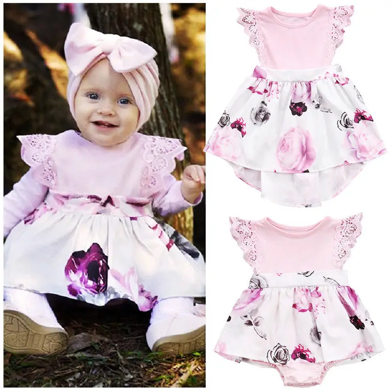 

Pudcoco Brand New Floral Lace Toddler Kids Girl Newborn Baby Sisters Dress Romper Sundress Clothes