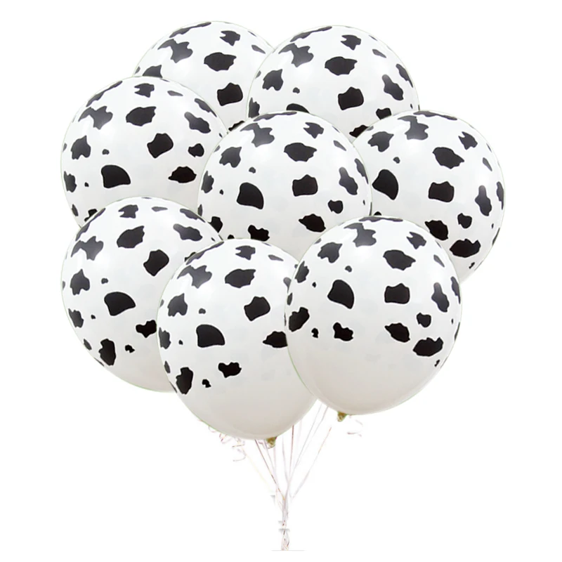 

10PCS Animal Cow Latex Balloons Farm Animals Ballons 24PCS Car Tractor Pattern Cake Inserted Card Cake Topper Party Supplies