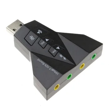

2 in 1 3D External 7.1 Channel USB 3D Sound Audio Laptop PC for Macbook Adapter Double Sound Card airplane 200pcs