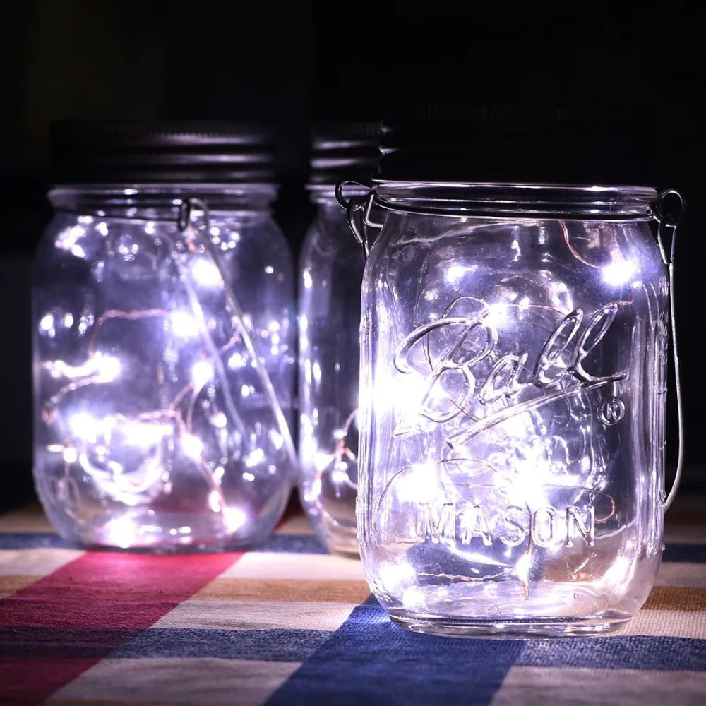 Garden LED String Christmas Glass Mason Jars Solar Light Fairy Q25 | Лампы и освещение