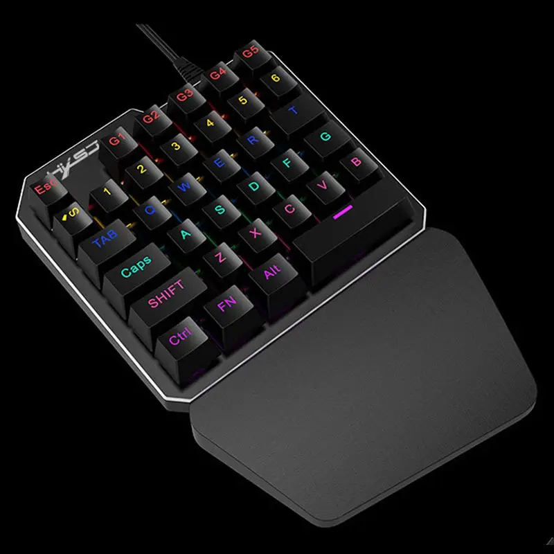 PPYY NEW HXSJ J100 игровая мышь Проводная 35 клавиш для ноутбуков 7 подсветка зеленая ось
