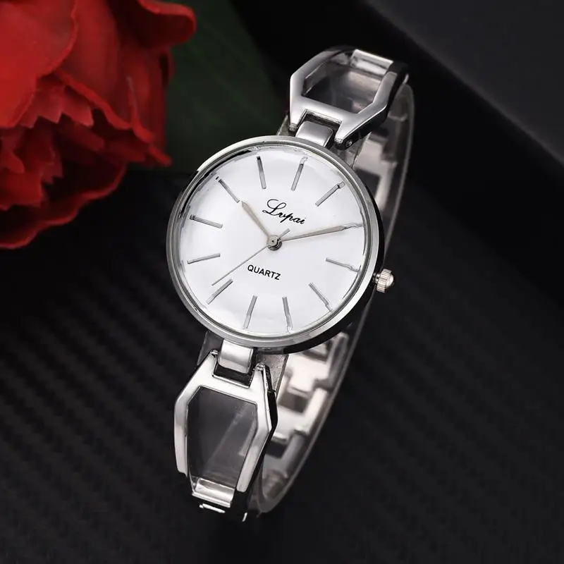 Для женщин Серебряные часы минималистский дизайн из нержавеющей стали аналоговые кварцевые наручные женские роскошные часы Montre Femme