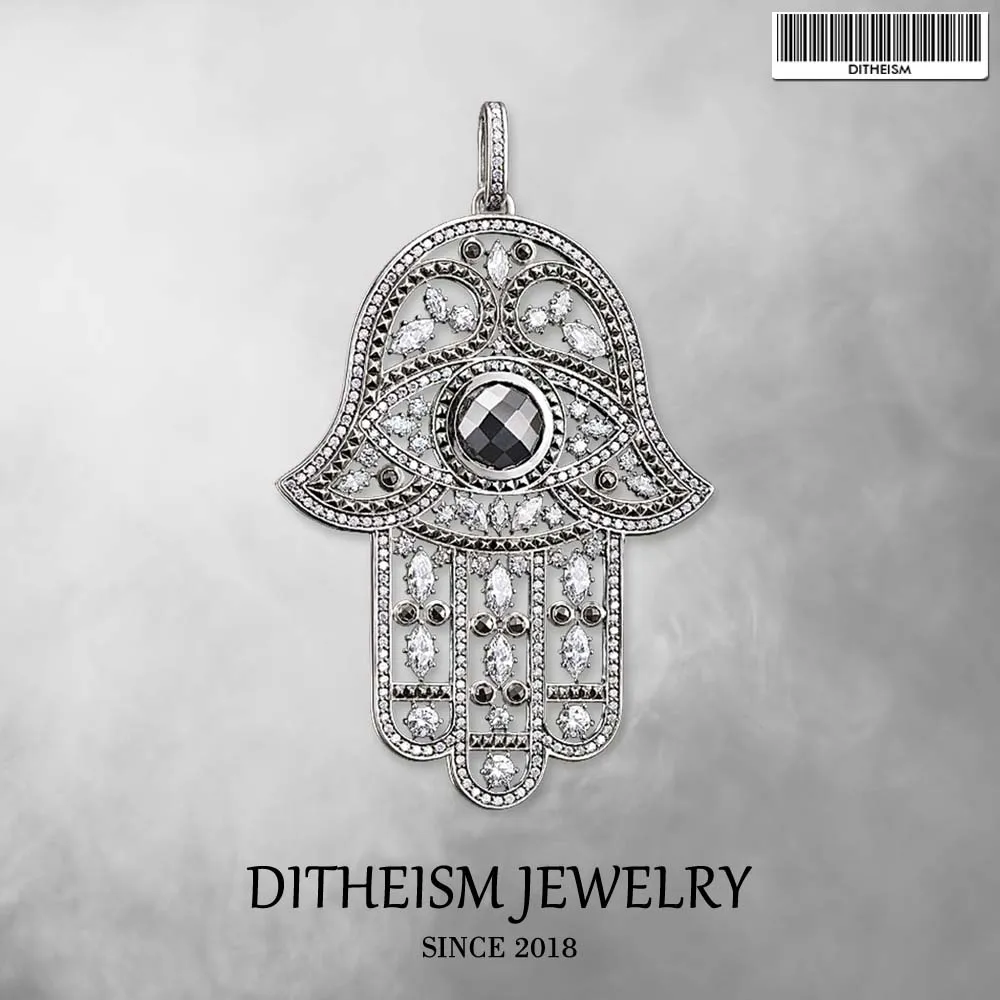 Anhanger Hand of Fatima Pendant 2018 New Fashion Jewelry 925 Sterling Silver Classic Gift For Women Girls Fit Necklace | Украшения и