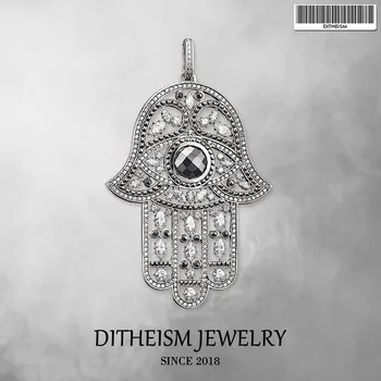 

Anhanger Hand of Fatima Pendant, 2018 New Fashion Jewelry 925 Sterling Silver Classic Gift For Women Girls Fit Necklace