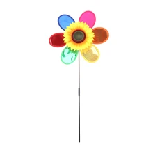 1 шт. цветной Подсолнух пластиковый штифт ветряной мельницы блестки ветер Спиннер детская игрушка садовая газон вечерние украшения
