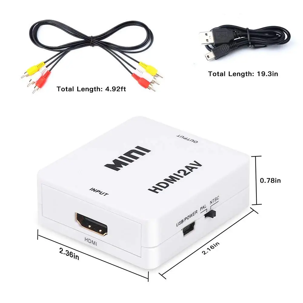 Преобразователь HDMI в AV адаптер на 3 RCA CVBS преобразователь 1080P композитные