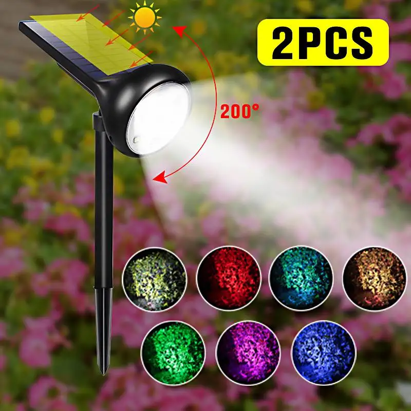 

1PCS 7 LED IP55 Solar Spot Light Outdoor Garden Lawn Landscape Spotlight Path Lamp colorful 3W