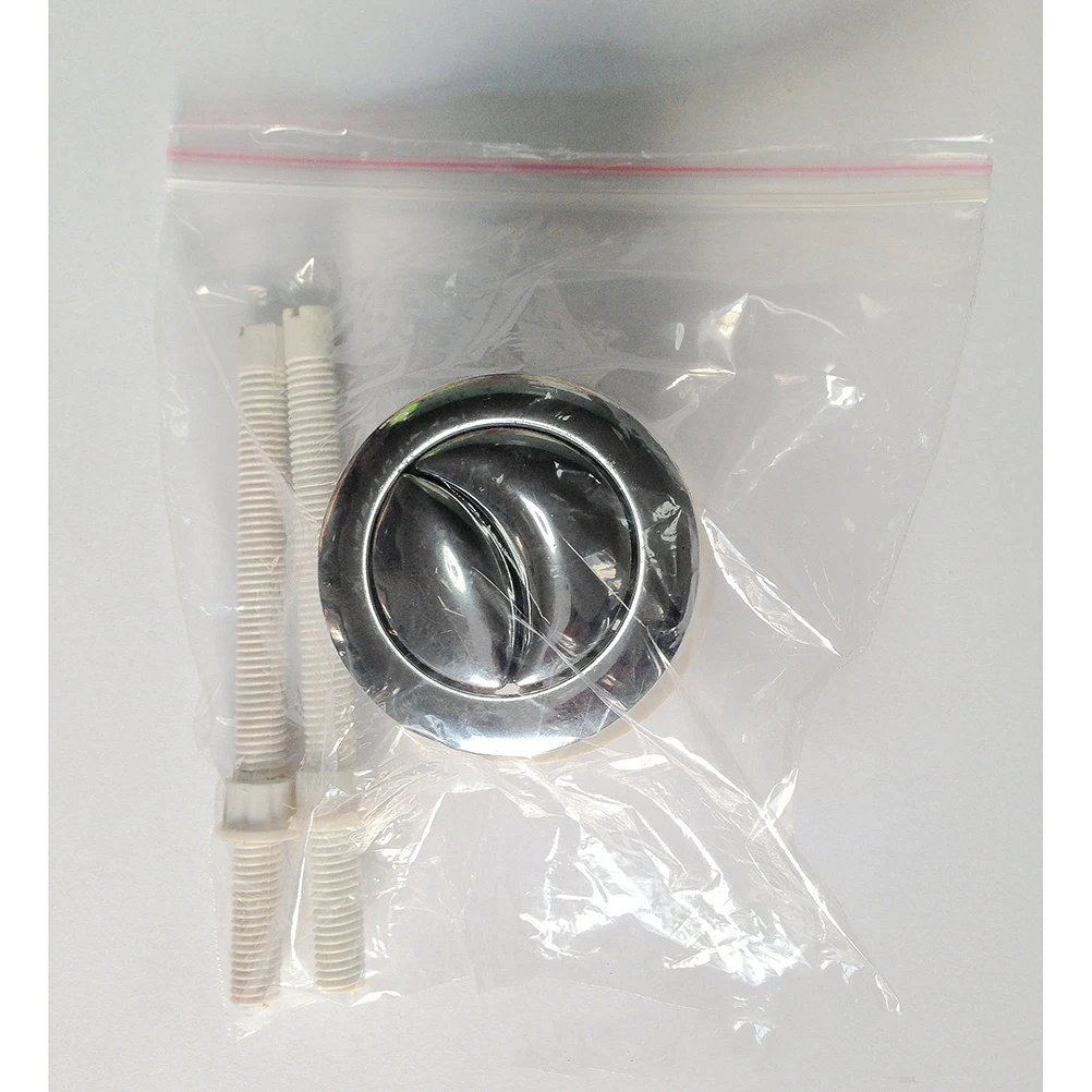 Toilet Bowl Hand Grips 38mm Dual Flush Round Push Button Electroplating Water Tank Valve Bathroom