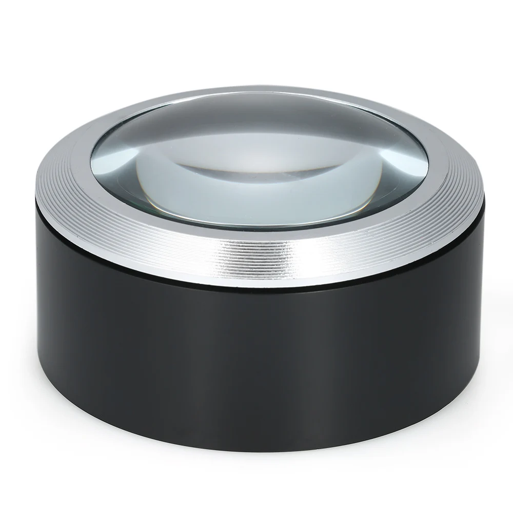 Magnifying Glass Handheld Magnifier with 3 LED Light Desktop Magnifier Paperweight Magnifying Glass with Storage Pouch