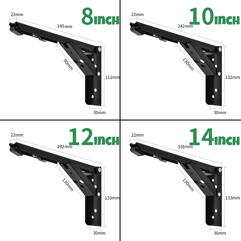 Черный 2 шт. треугольный складной Угловой кронштейн Регулируемая ТЯЖЕЛАЯ ПОДДЕРЖКА настенный кронштейн для скамейки стола полка Кронштейн мебельная фурнитура