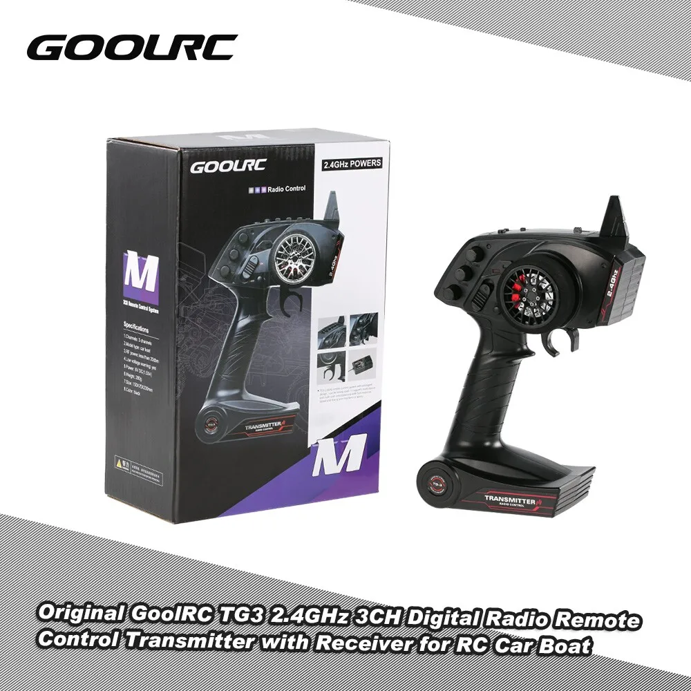 

GoolRC Original Digital Radio Remote Control Transmitter with Receiver for RC Car Boat TG3 3CH 2.4GHz Parts