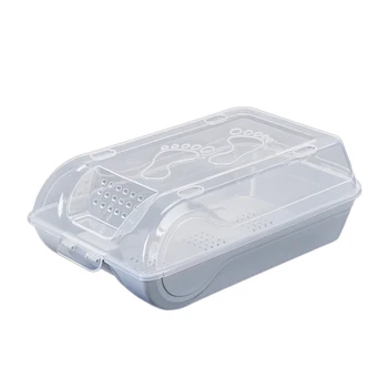 

1pc Anti-dust Box Thicken Large Transparent Shoe Box for Men and Women Shoes Plastic Flip Storage Box(Nordic Blue)