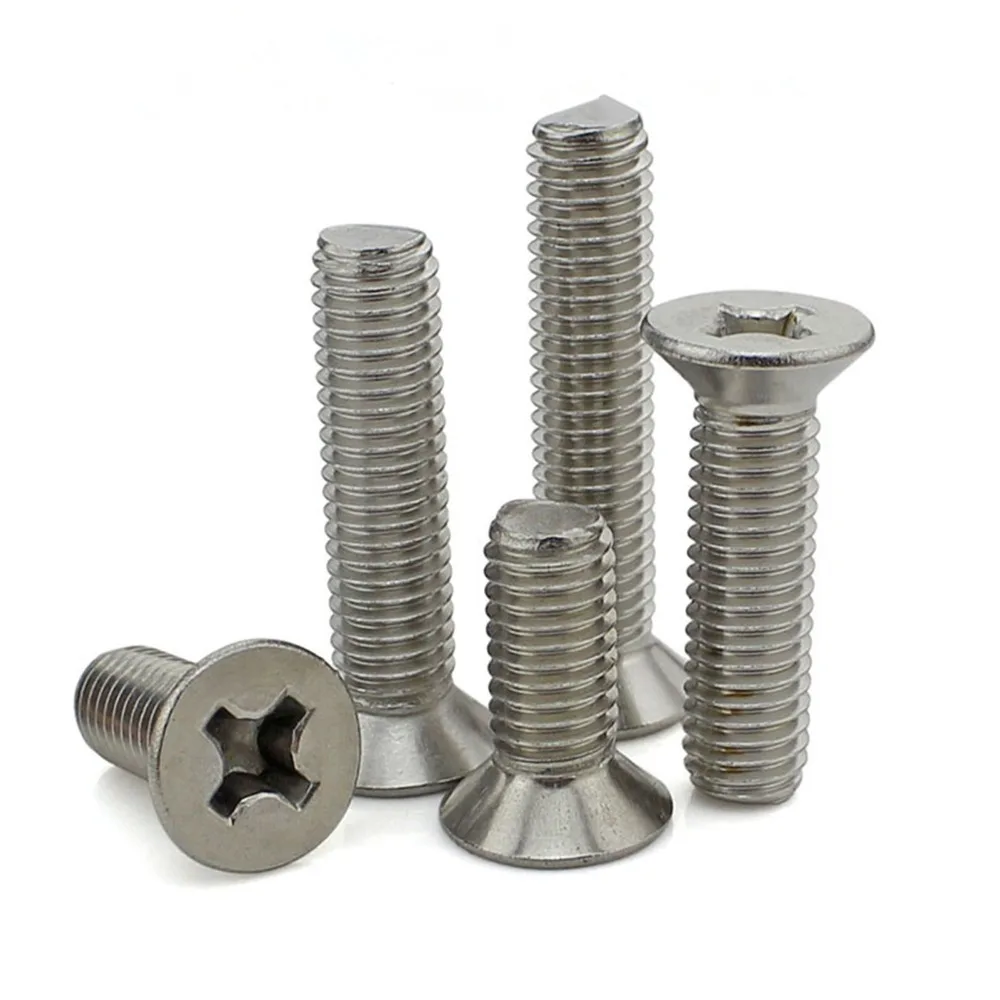 

10PCS M6 Stainless Steel Flat Head Cross Screw Recessed Phillips Bolt Bolts M6*8/10/12/16/20/25/30/40/50mm
