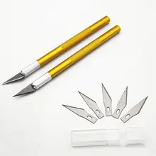 Нескользящий металлический скальпель нож набор инструментов Резак гравюра ножи + шт. 5 шт. лезвие
