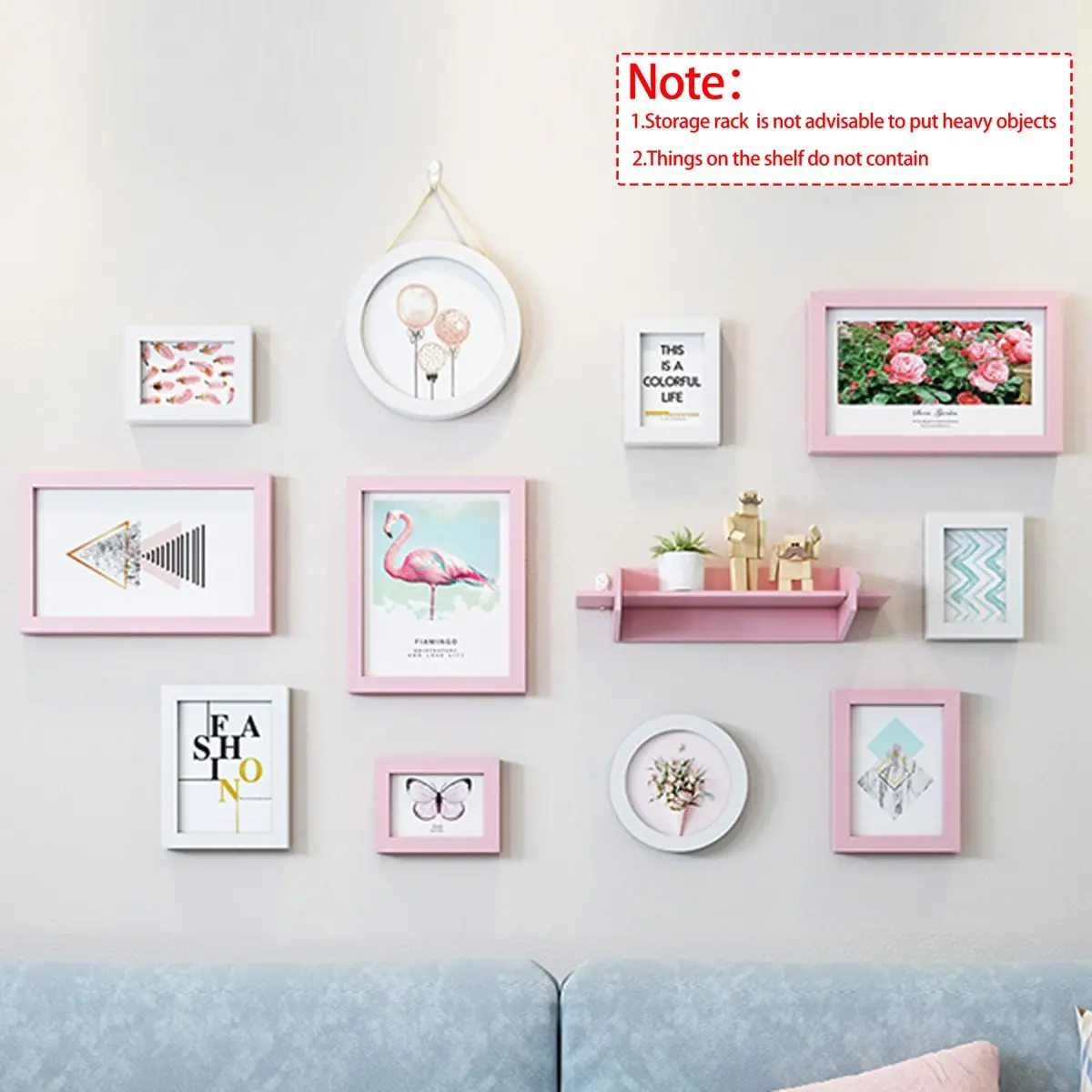 

Modern Wall Hanging Photo Frame Set Simple Flamingo design Wall Frame Set Wall Decoration Picture Display For Hallway Bedroom