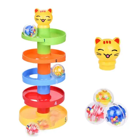 Rampas com Sino Brinquedo dos Desenhos Animados para Crianças Rctown Rotação Multi-colorido Esférico 5-camada
