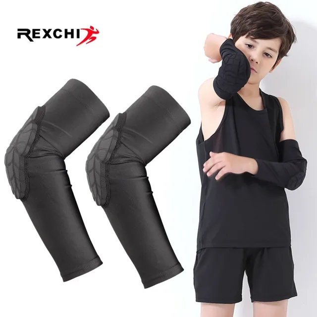 REXCHI Elbow Pads for Kids Protective Gear Sports Safety Training Brace Elastic Arm Support Sleeve Bandage Basketball Volleyball