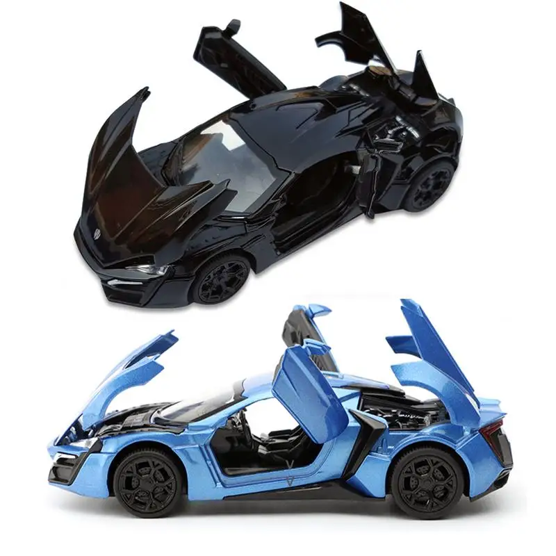 Najtaniej 132 Lykan Hypersport odlew ze stopu modele samochodów dźwięk i światło samochód z napędem pull back zabawki prezenty prezent urodzinowy dla dzieci prawdziwa maszyna