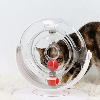 

2019 NEW Cat Toys Roller Space Ring Puzzle Pet Supplies Interactive Game Board Educational Cats Dogs Pets Toys With 2 Balls