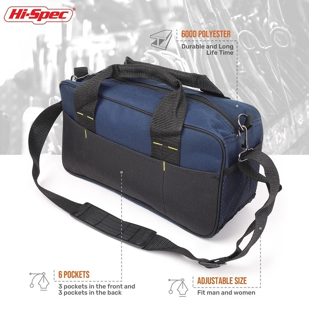Hi-Spec Electrician Tool Bag Belt Multiple Pocket Canvas Work Bag Carpenter Tool Pouch Organizer Garage Storage Tools Holder