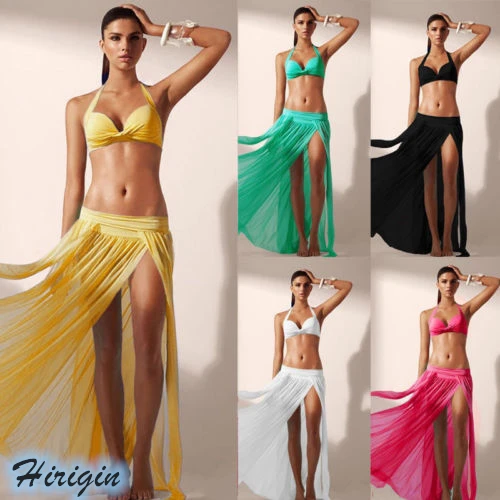 Summer Casual Skirts HOT Women Summer Casual Elastic High Waist Solid Long Split Skirts Summer Swimwear Cover Up Skirts Summer Casual Skirts HOT Women Summer Casual Elastic High Waist Solid Long Split Skirts Summer Swimwear Cover Up Skirts