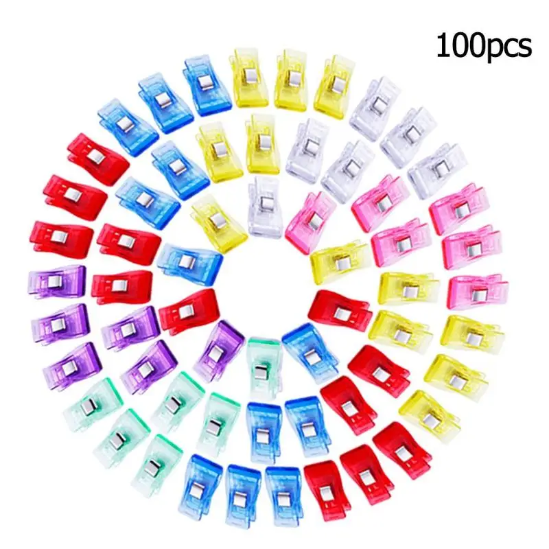 

Plastic Clips Photo Stationery Clips Craft Quilt Binding Plastic Clips Clamps office Tools Random Color 20pcs/50pcs/100pcs/lot