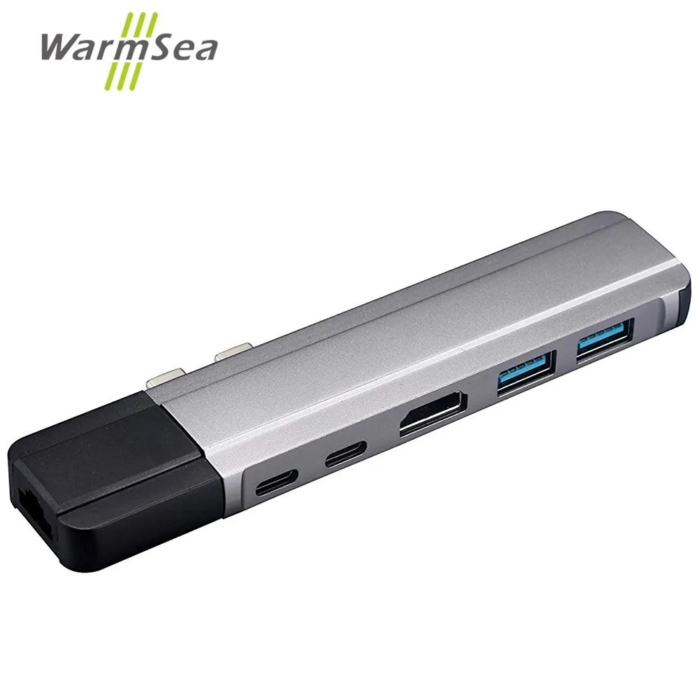 

USB C HUB TYPE C thuberborlt 3 Adapter To HDMI 4K Gigabit Ethernet With 1000Mbps USB 3.0 with USB-C Charger Port for Macbook Pro