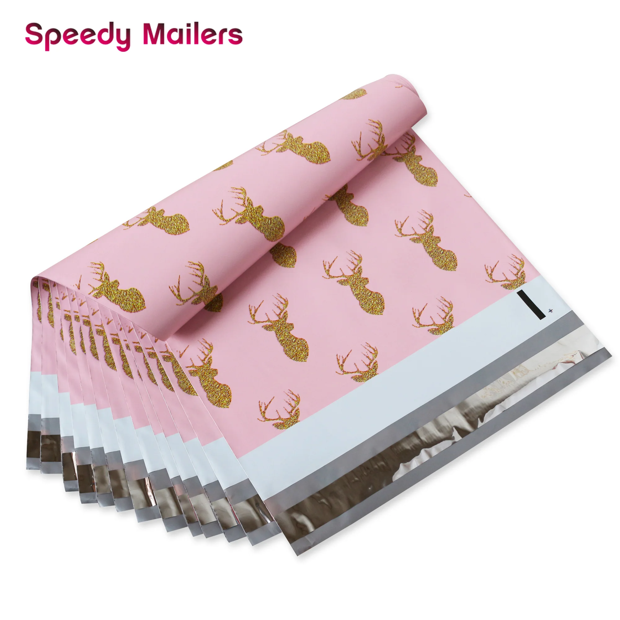 Speedy Mailers 100PCS 260x330mm 10x13/inch Printed Christmas Deer Pattern Poly Mailers Self Sealing Plastic Envelope Bags 10pcs pack 10x13 inch creative printing colorful poly mailer self sealing envelopes without padded plastic packaging gift bags