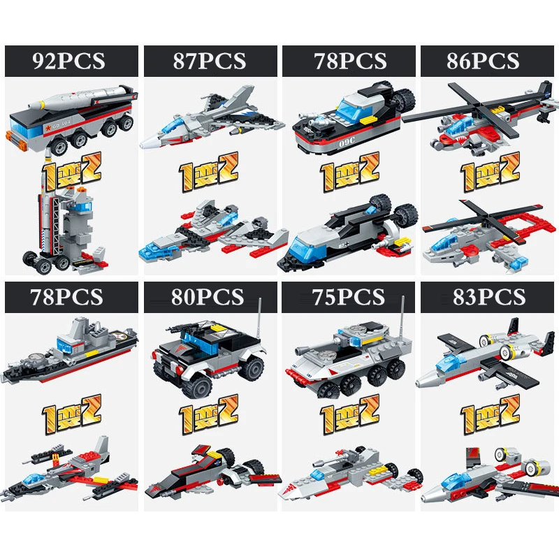 659 шт. 8 в 1 самолет Карри строительные блоки игрушки Legoings модели военный корабль DIY
