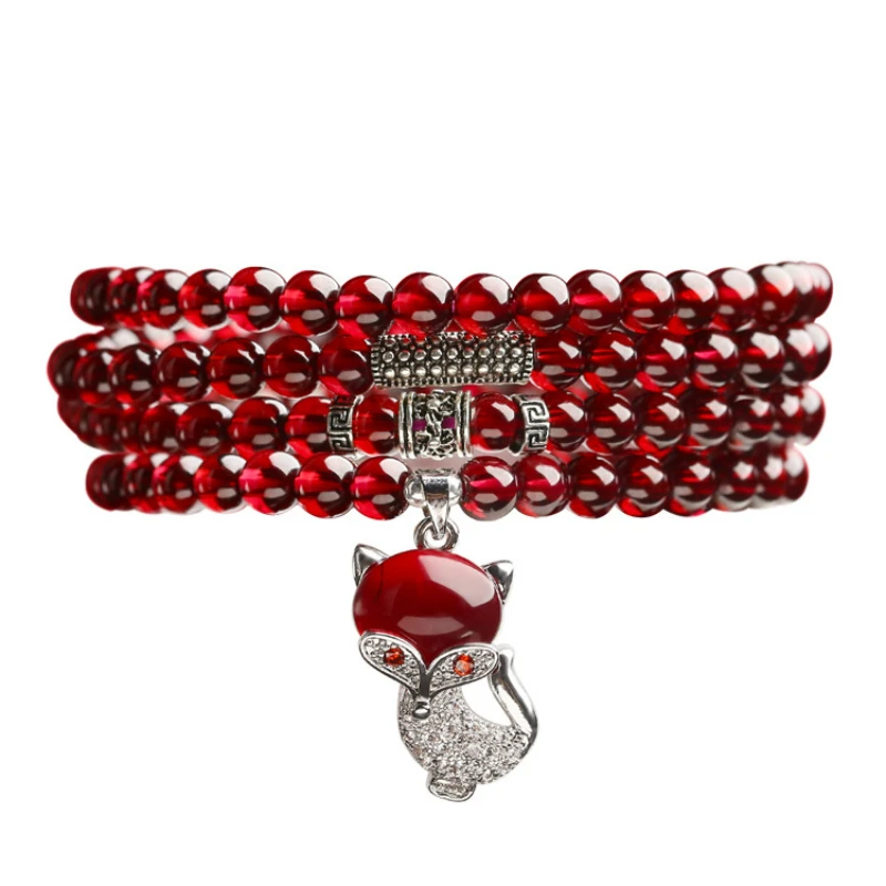 

Alcohol Red More Circle Garnet Bracelet Woman Quality Natural 6A Garnet Hand String Men And Bracelets For Women Birthday Gift