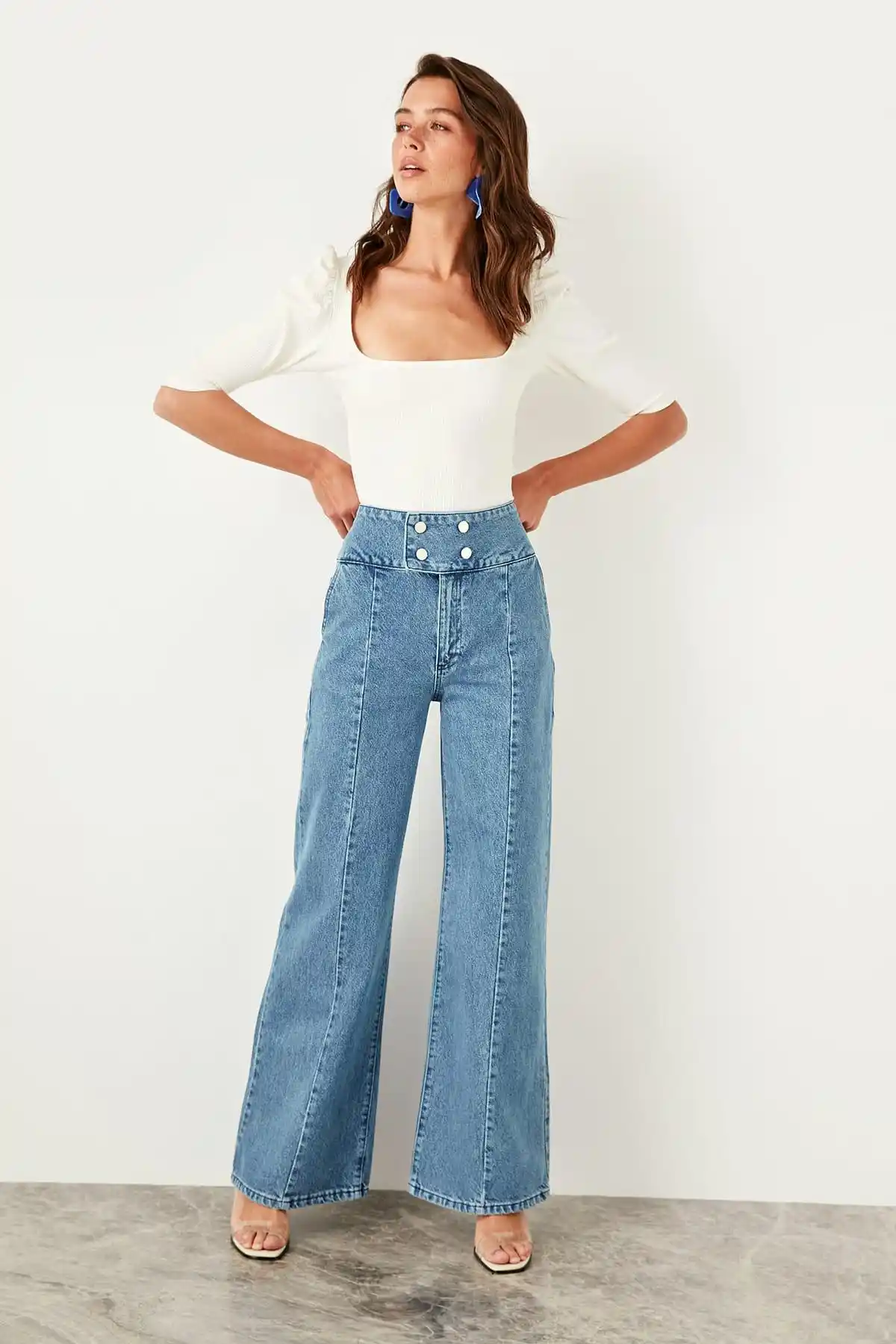 super high waisted wide leg jeans