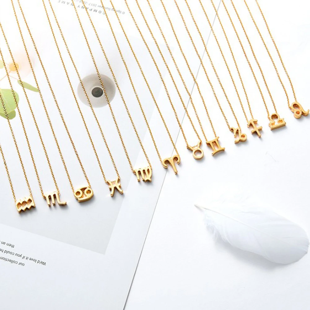 

12 Constellation Pendants Necklaces Sign Necklace Birthday Gifts Message Cards