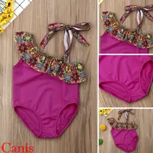 Детское бикини с цветочным рисунком для маленьких девочек, бикини, купальный костюм, купальный костюм, детская одежда для пляжа