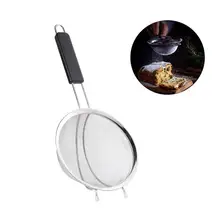 Профессиональный Супер тонкий сетчатый фильтр с усиленными нескользящими ручками покрытый FDA Силикон для просеивания муки лапши глазурь