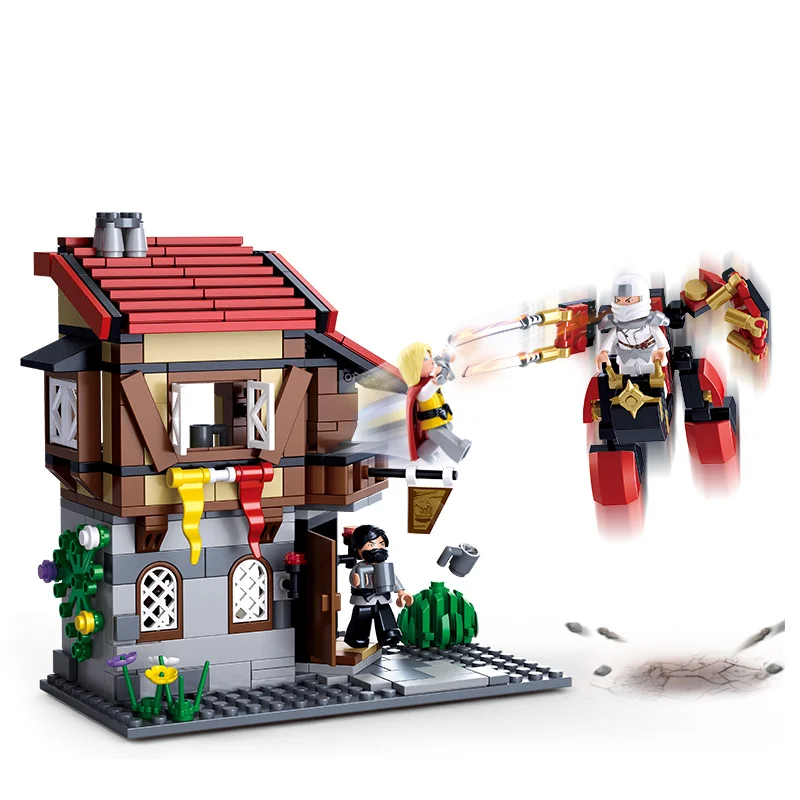 

Ninjagoes Ninja armor Medieval castle town series tavern 376 Pcs Bricks Set Building Blocks Toys for Children