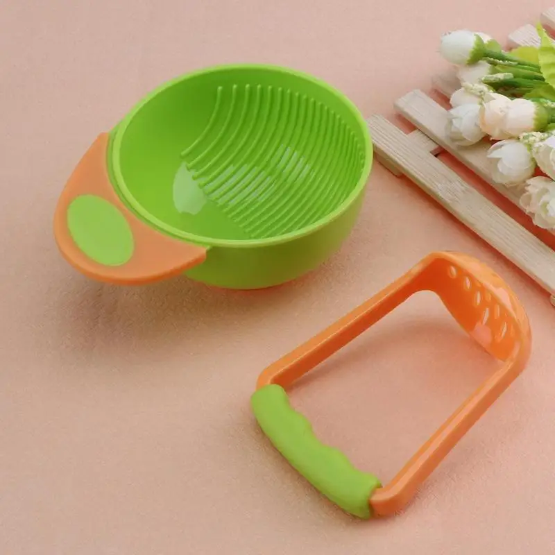 

Homemade Grinding Bowl Rod 2pcs/set Feeding Fruit Food Kids Infant Newborn Baby Safe Infant Lunch Bowl Baby Caring Tableware New