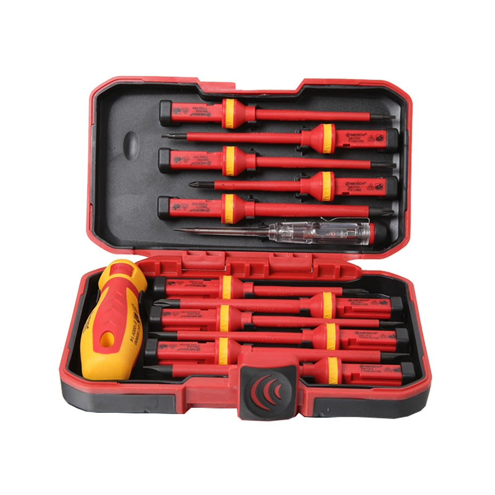 

13Pcs Chrome-Vanadium Steel Electronic Insulated Screwdriver Cross/Slotted/Torx Head Boltdriver For Electrician Maintenance