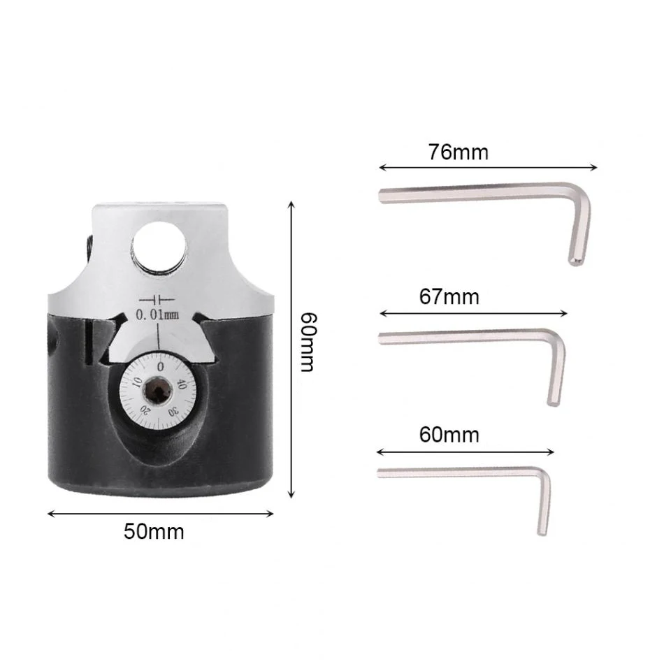 2Inch 50Mm F1 Type Boring Head 12Mm Lathe Boring Bar Milling Holder For Mt2 Mt3 R8 Shank Milling Machine Tools With Hex Wrench
