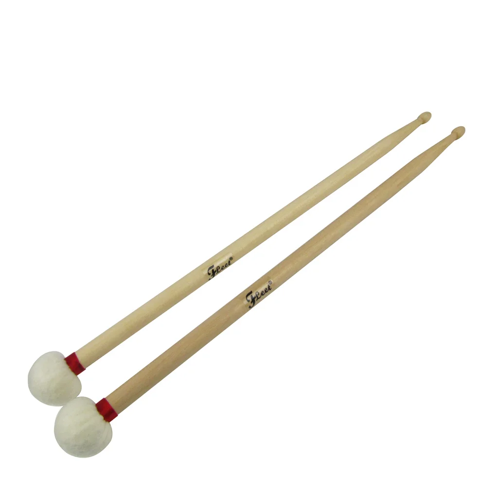 NEW 1 Pair Double End Drum Sticks 5A Wood Tip & Felt Head Drumsticks
