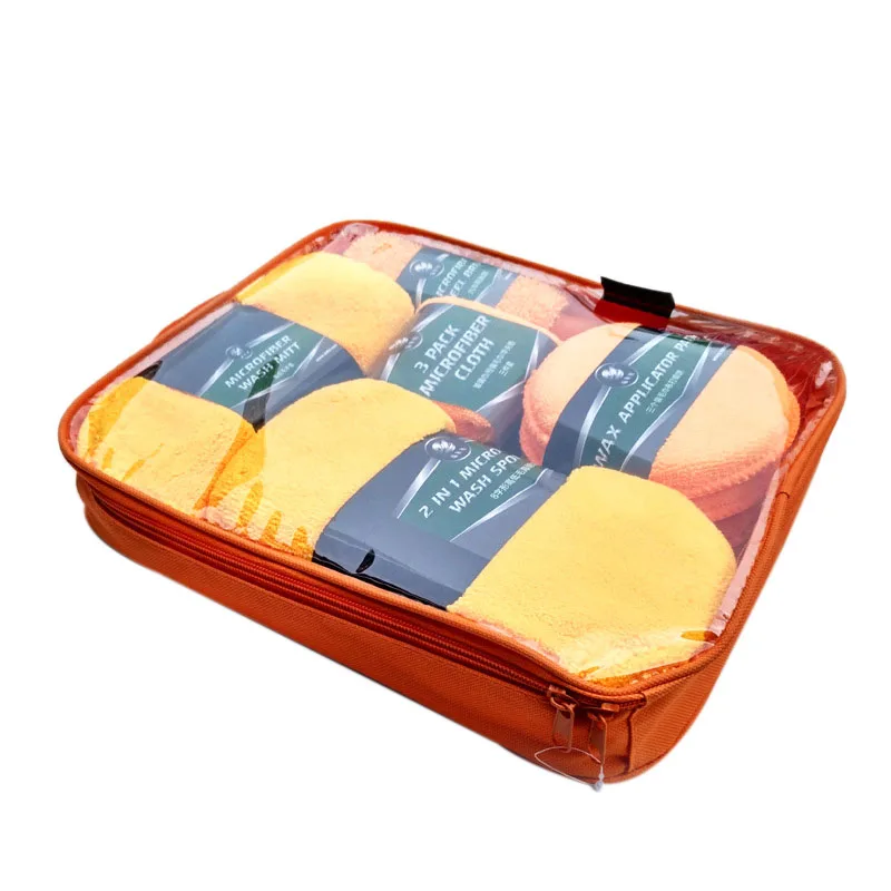 DHBH-Car Care Cleaning 9 Kit Appearance Interior Cleaning Wheel Cleaning Kit Kitchen Furniture Office Cleaning Tool Orange