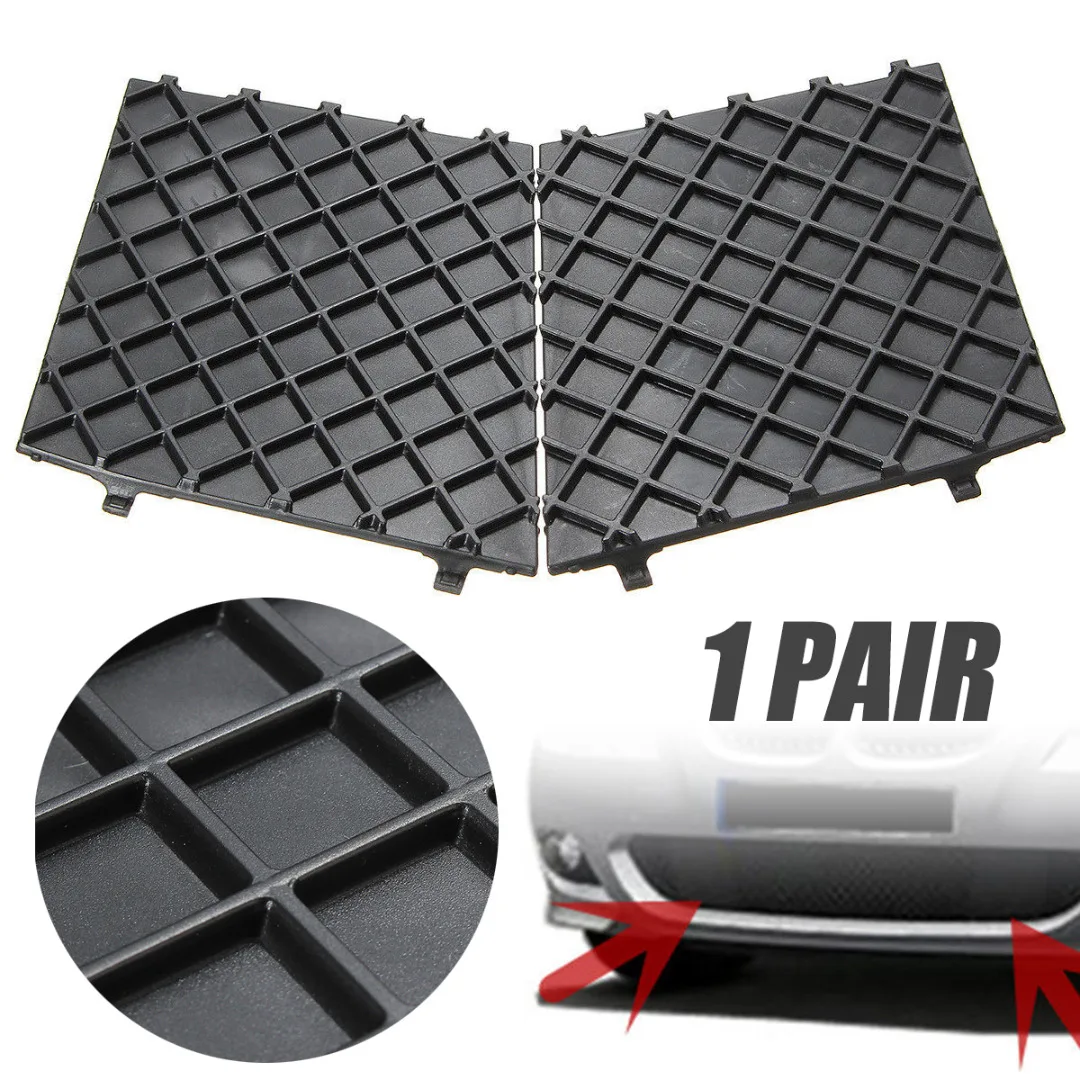 

New Arrival 1 Pair Black Plastic L&R Front Bumper Lower Mesh Grill Trim Cover For BMW E60 E61 M Sport