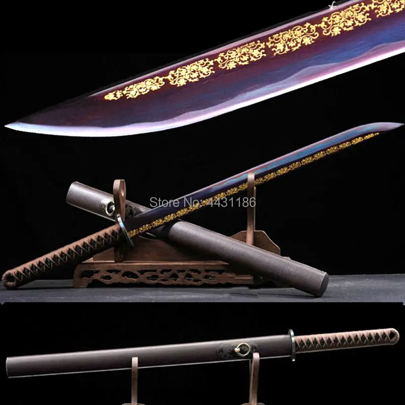 Чудесный полный Танг из высокоуглеродистой стали с фиолетовым лезвием