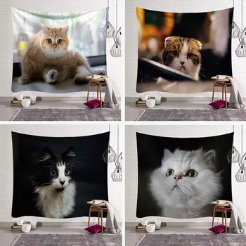 

Creative Cool 3D Cats Pattern Tapestry Animal Printed Wall Hanging Tapestries Art Mural Gobelin Living Room Bedspread Home Decor