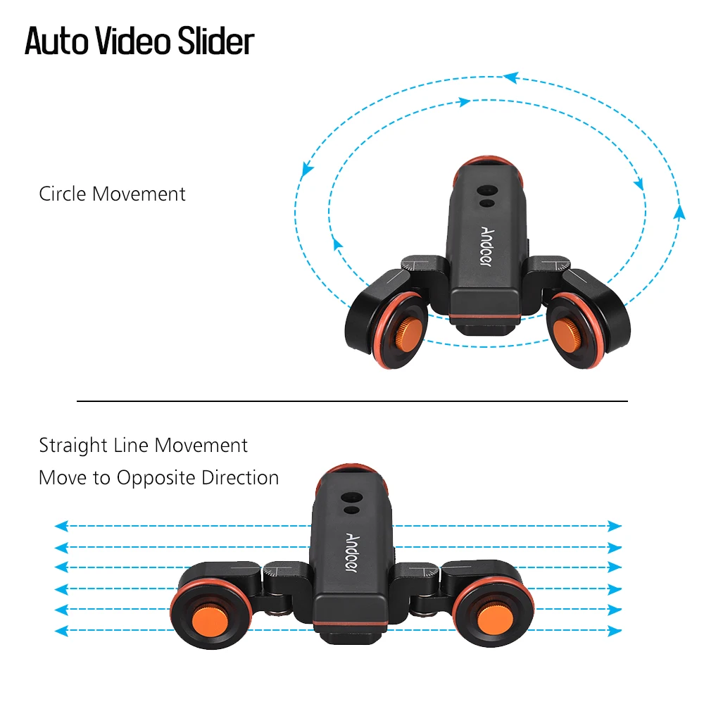 Andoer механизированная камера видео Долли беспроводной пульт дистанционного управления Регулируемая 1800mAh перезаряжаемая батарея для DSLR камеры смартфона