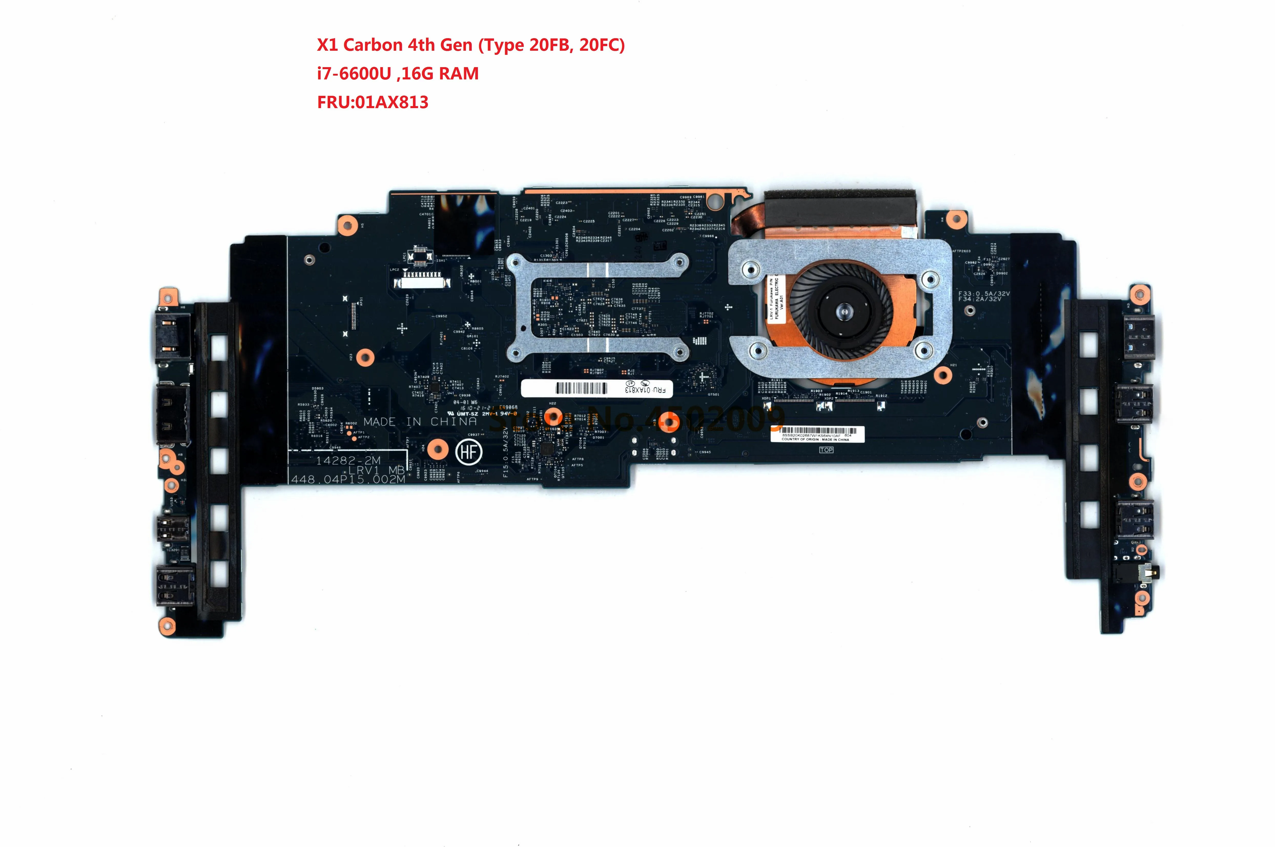 Материнская плата для ноутбука lenovo thinkpad X1 Carbon 4-го поколения (тип 20FB 20FC) 01AX813 со