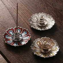 Творческий цинковый сплав благовония горелка палочка держатель дзен печь-курильница лотоса обратная масляная горелка благовония держатель украшение дома