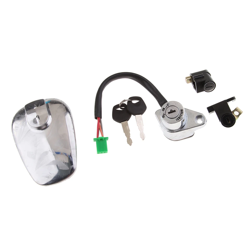 

Ignition Switch Fuel Gas Cap Cover Steering Lock Key For Suzuki GN125 82-01