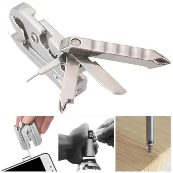 

Multi Pocket Mini Folding Plier Portable Outdoor Hand Tools Wire Screwdriver Knife Saw Survival Keychain Multifunction #20