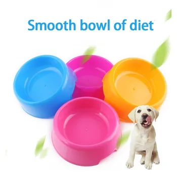 

Pet Articles Plastic Pet Bowl Pot Dog Bowl Colour Circular Cat Bowl