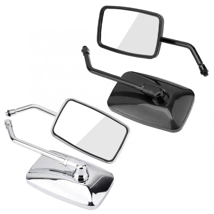 

2Pcs Motorcycle Street Bike Modified Square Rearview Mirror Rear View Side Mirrors Silver Chrome/Black motorsiklet aksesuarlari